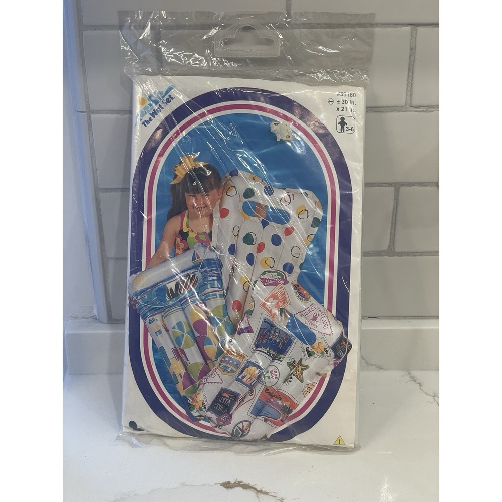 Vintage Intex The‎ Wet Set Pool Float Raft 1996 30" x 21" Dots Abstract Sealed